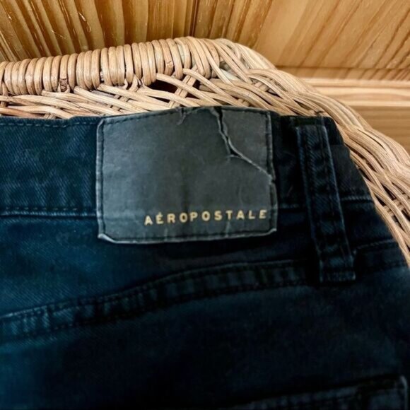 Aeropostale black denim mid rise ankle length 26 inseam skinny jeans pants 27 28 - Picture 3 of 6